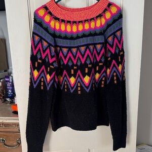 Vici Black Multicolor Patterned Sweater